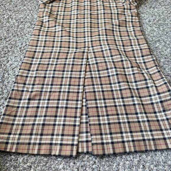 Express Womens Brown Nova Check Plaid Longline Coat Jacket Wool Blend 5/6 Small - Picture 7 of 8